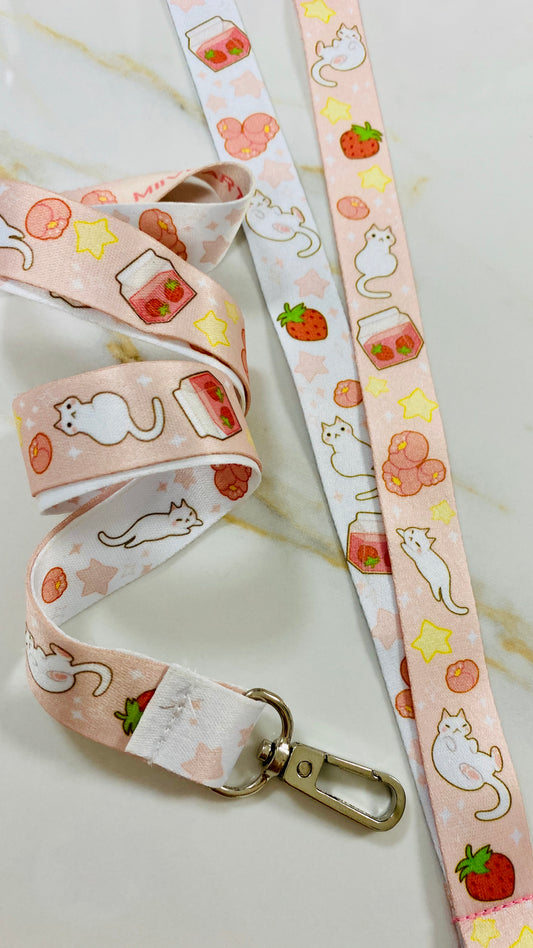 Strawberry Milk & Kitties Lanyard 90cm