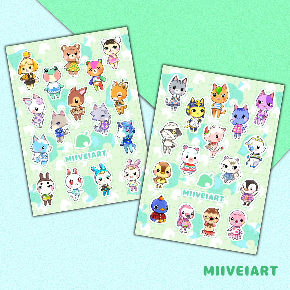 Animal Sticker Sheets Matte Vinyl Sticker Sheet Waterproof