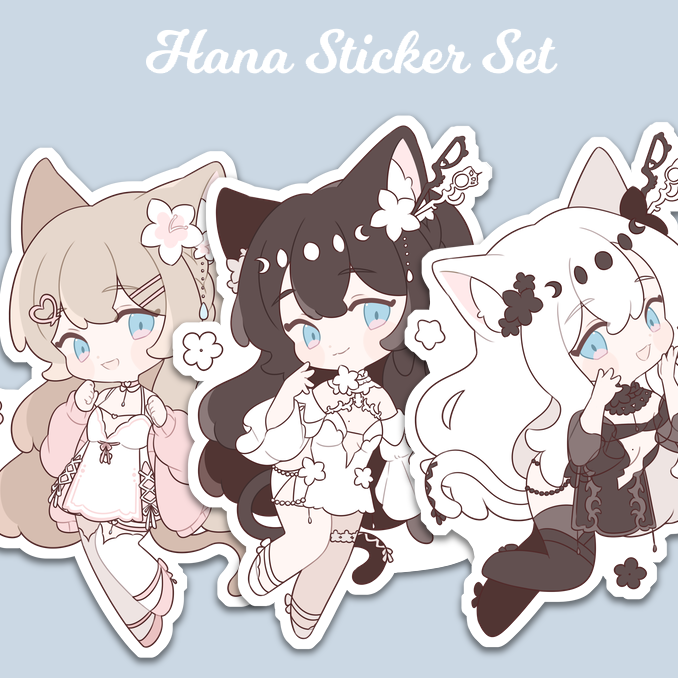 Hana Milkshake Vinyl Sticker Set 3 inch