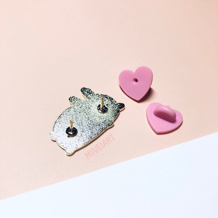 Lazy Bunny Enamel Pin 1.25"