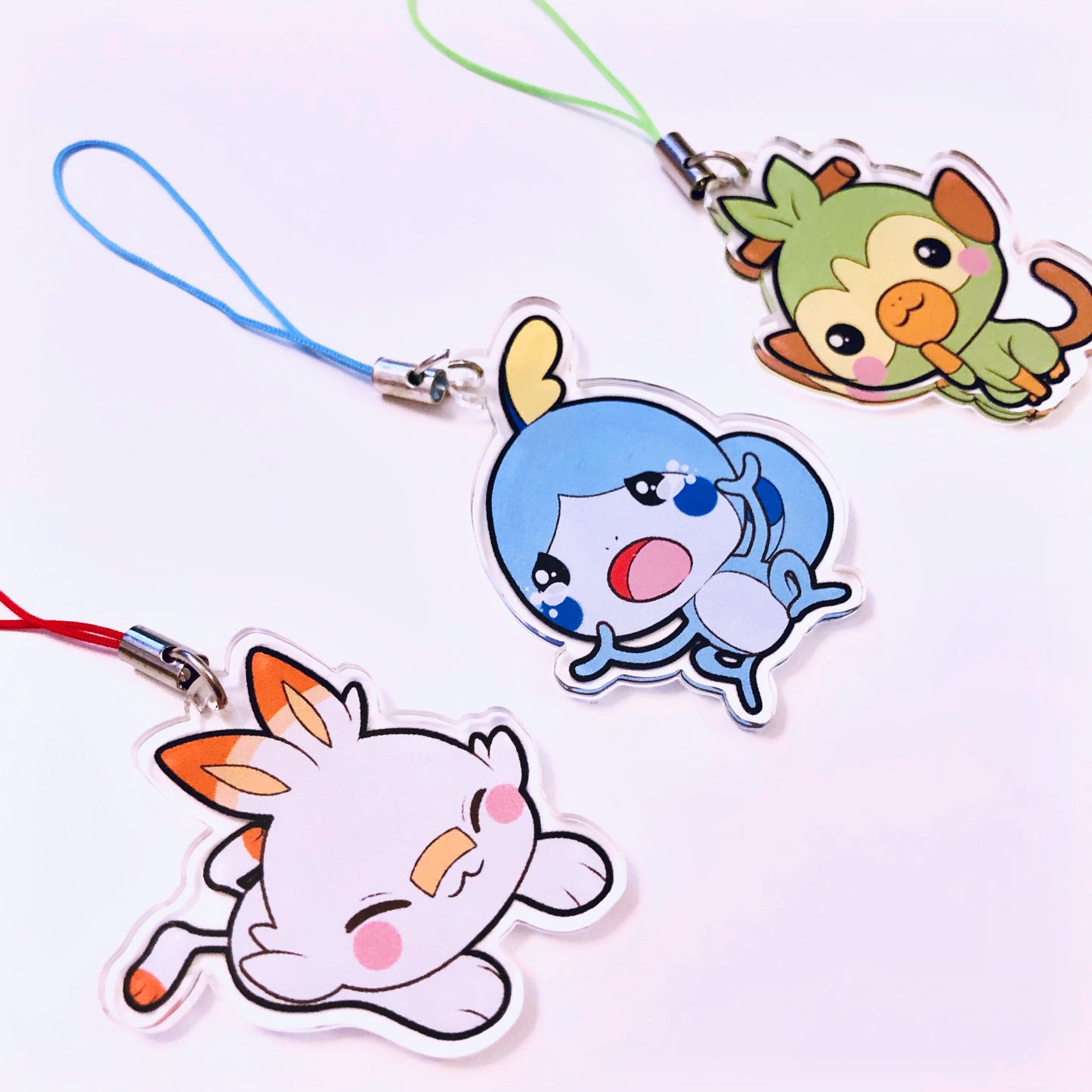 Scorbunny Sobble Grookey Double-Sided Clear Acrylic Charms