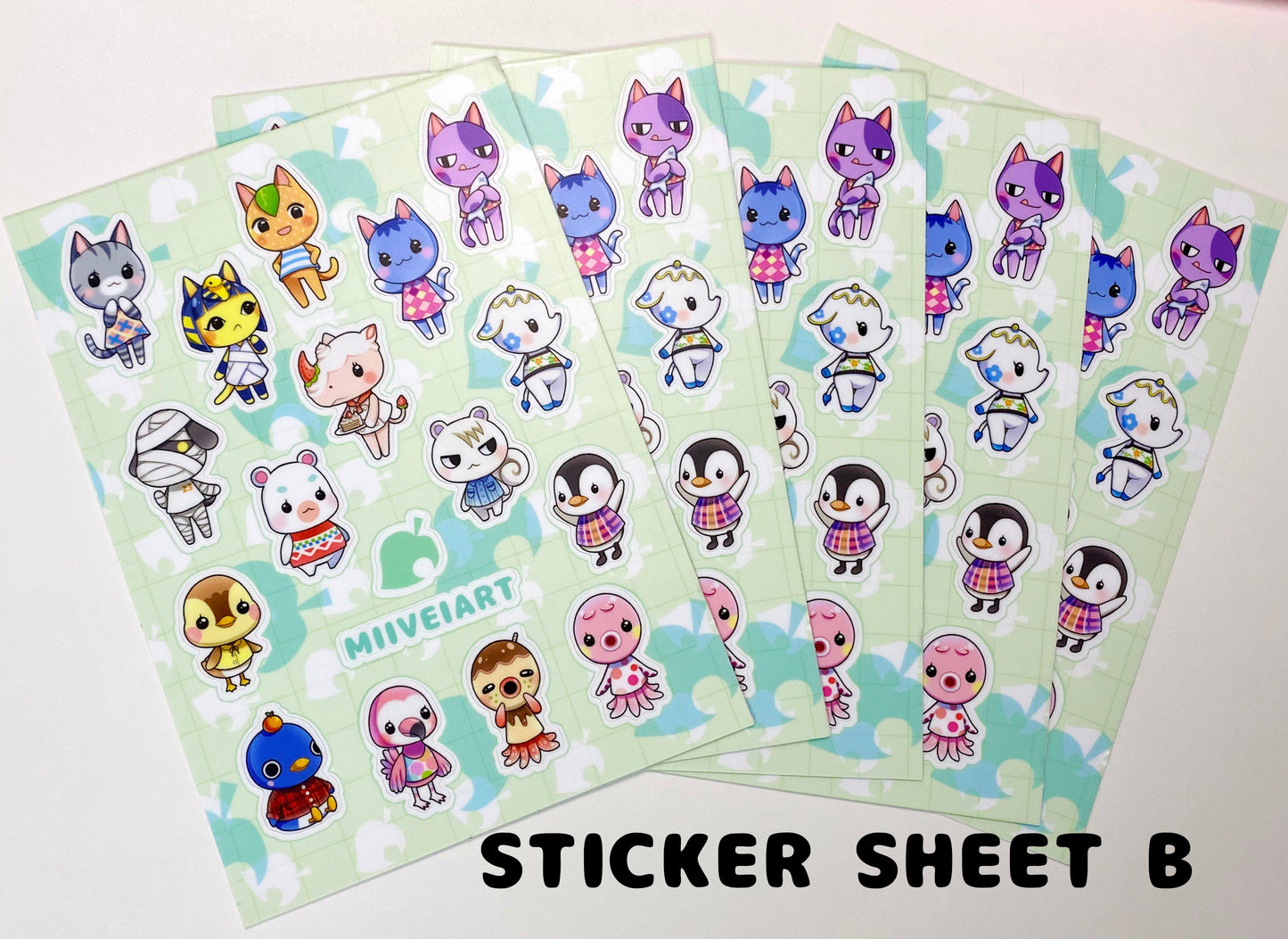 Animal Sticker Sheets Matte Vinyl Sticker Sheet Waterproof