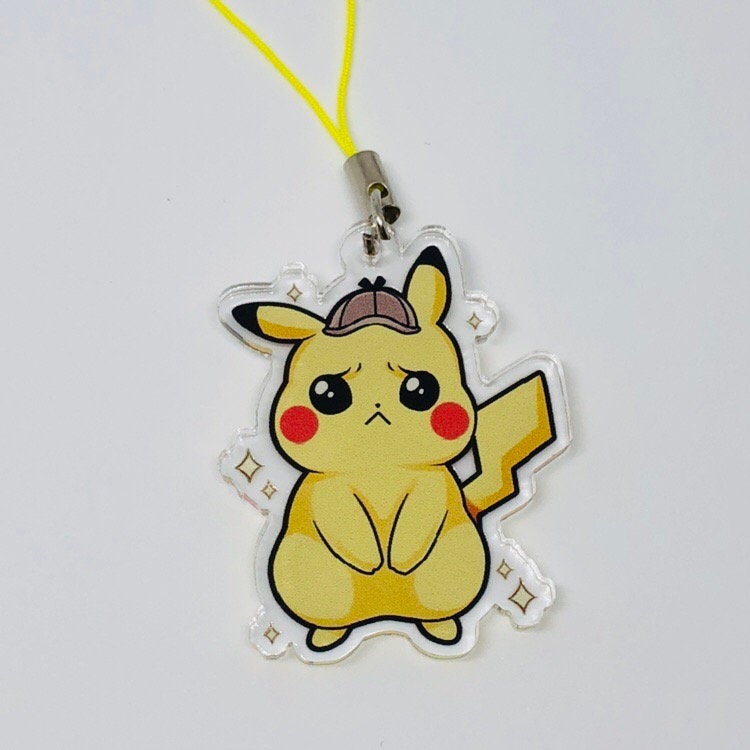 Detective Pikachu Double-Sided Clear Acrylic Charms