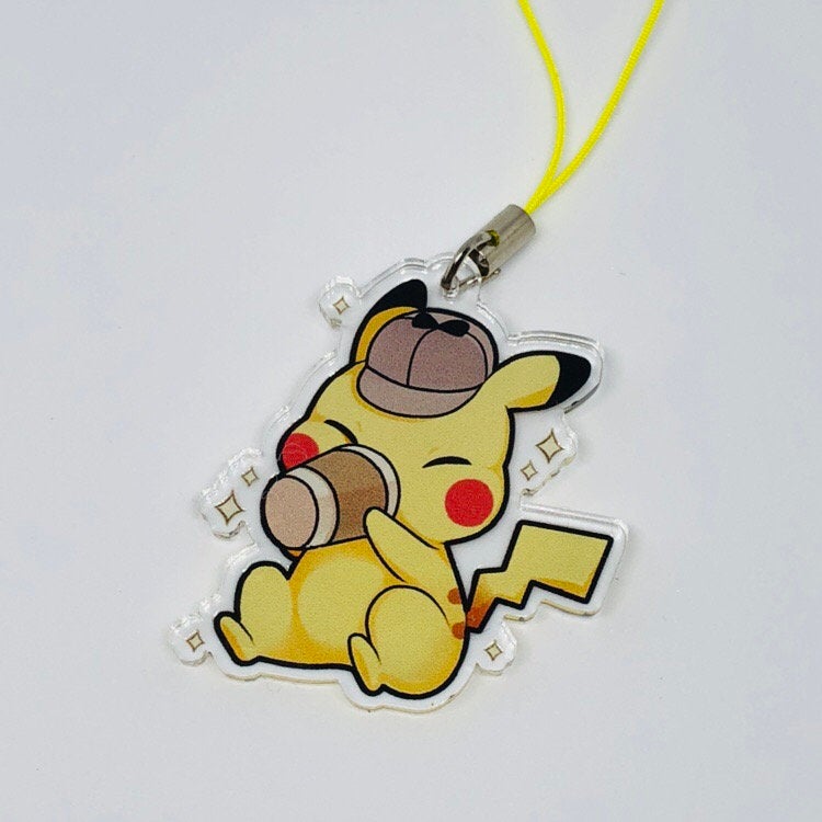 Detective Pikachu Double-Sided Clear Acrylic Charms