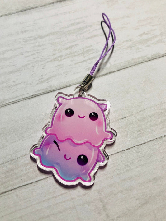 Cute Dumbo Octopus Friends Double-Sided Clear Acrylic Charm