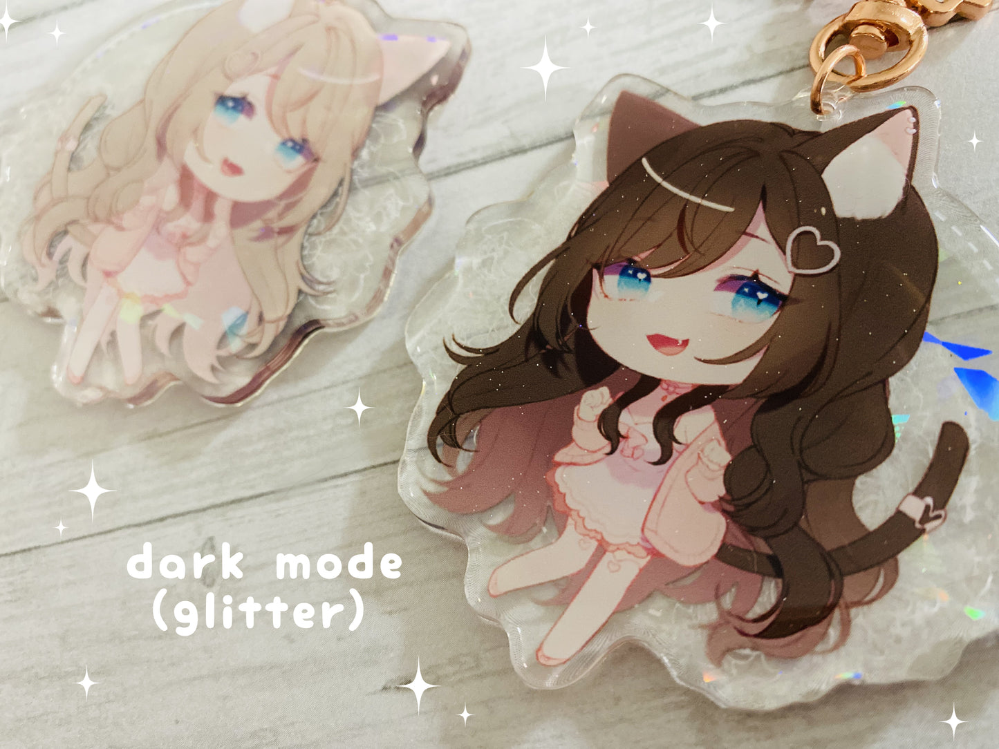 Hana1.0 Fleur (Cracked Holographic + Glitter Epoxy) Double-Sided Charm