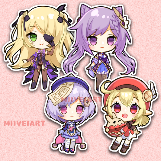 Genshin Impact Chibi Weatherproof Vinyl Stickers