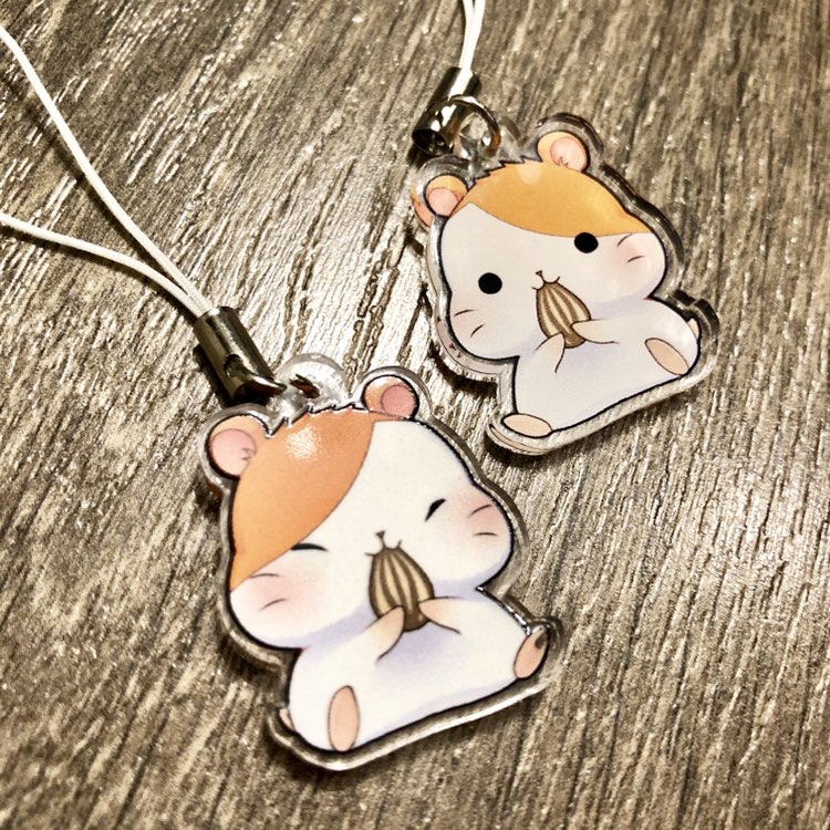 Hamtaro Double-Sided Clear Acrylic Charm