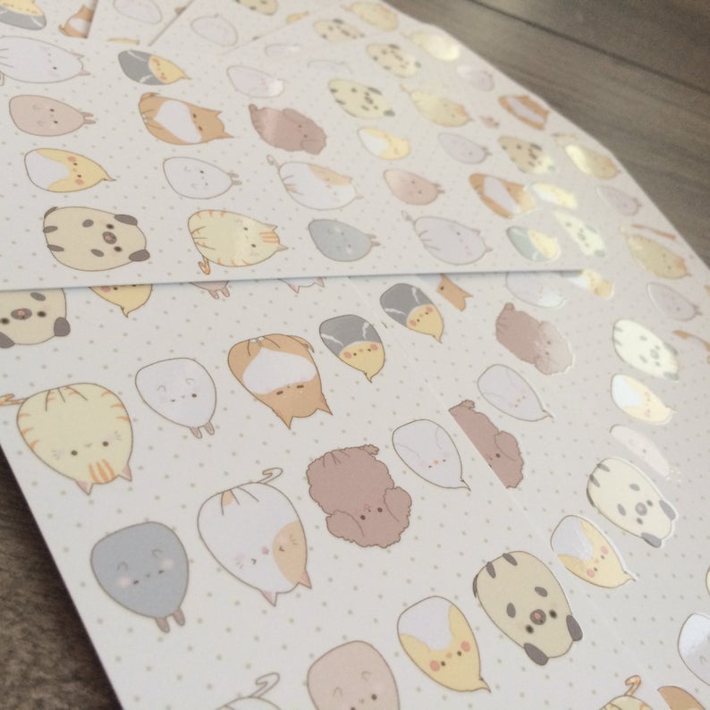 Chibi Animal Bookmark with Spot UV Coating
