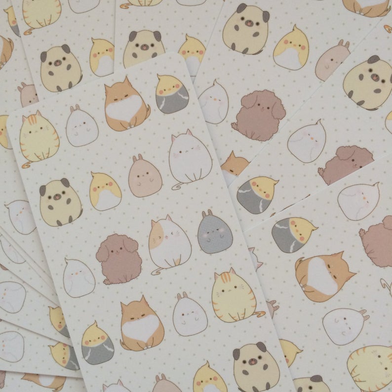 Chibi Animal Bookmark with Spot UV Coating