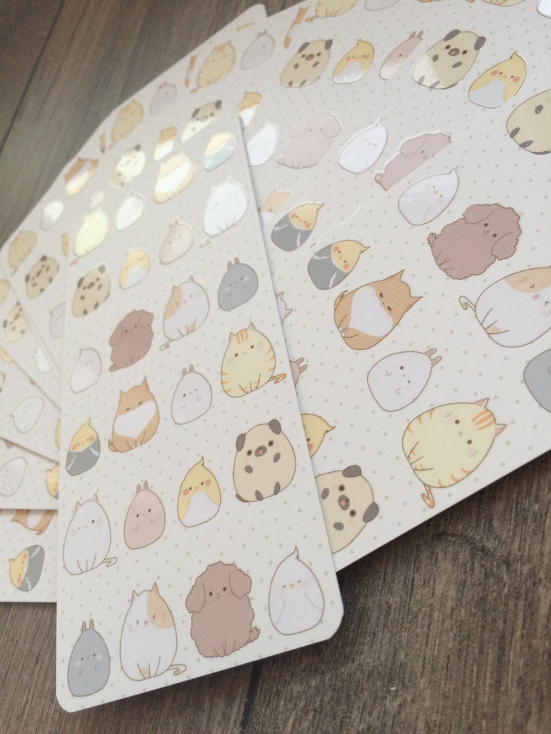Chibi Animal Bookmark with Spot UV Coating