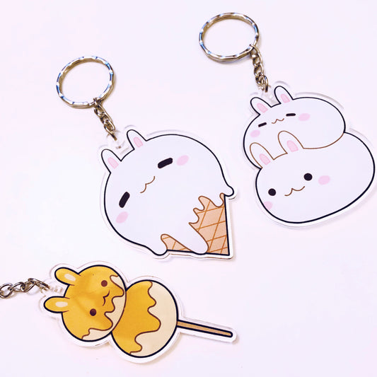 Bunny Snack Double-Sided Clear Acrylic Charms