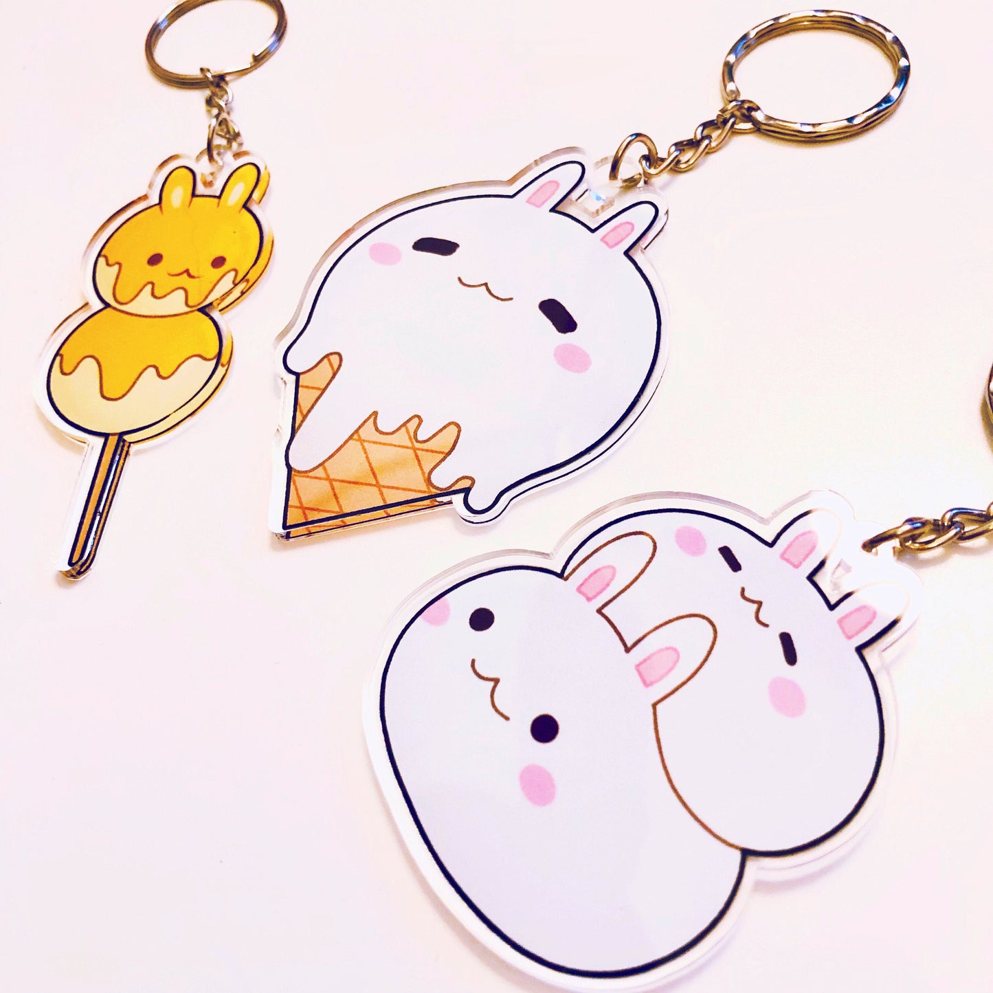 Bunny Snack Double-Sided Clear Acrylic Charms