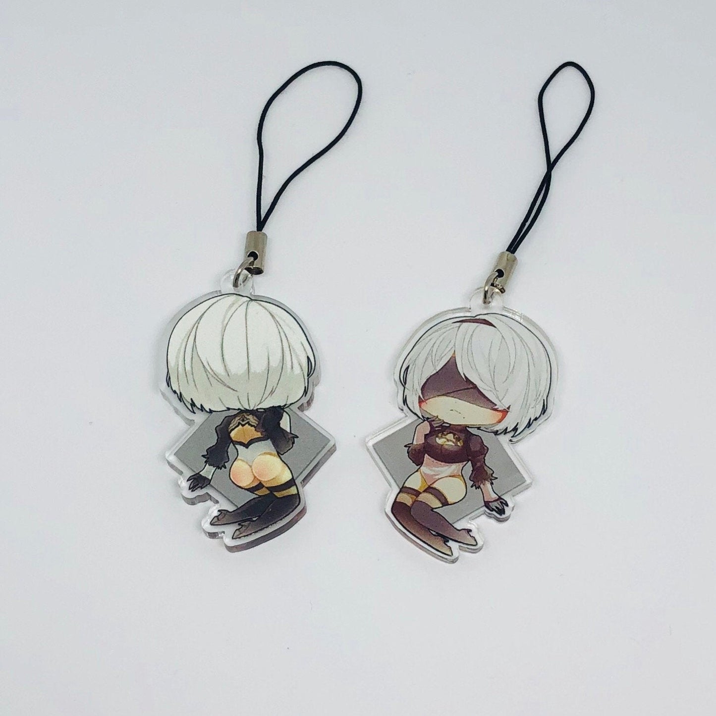 Nier 2B 9S Double-Sided Clear Acrylic Charms