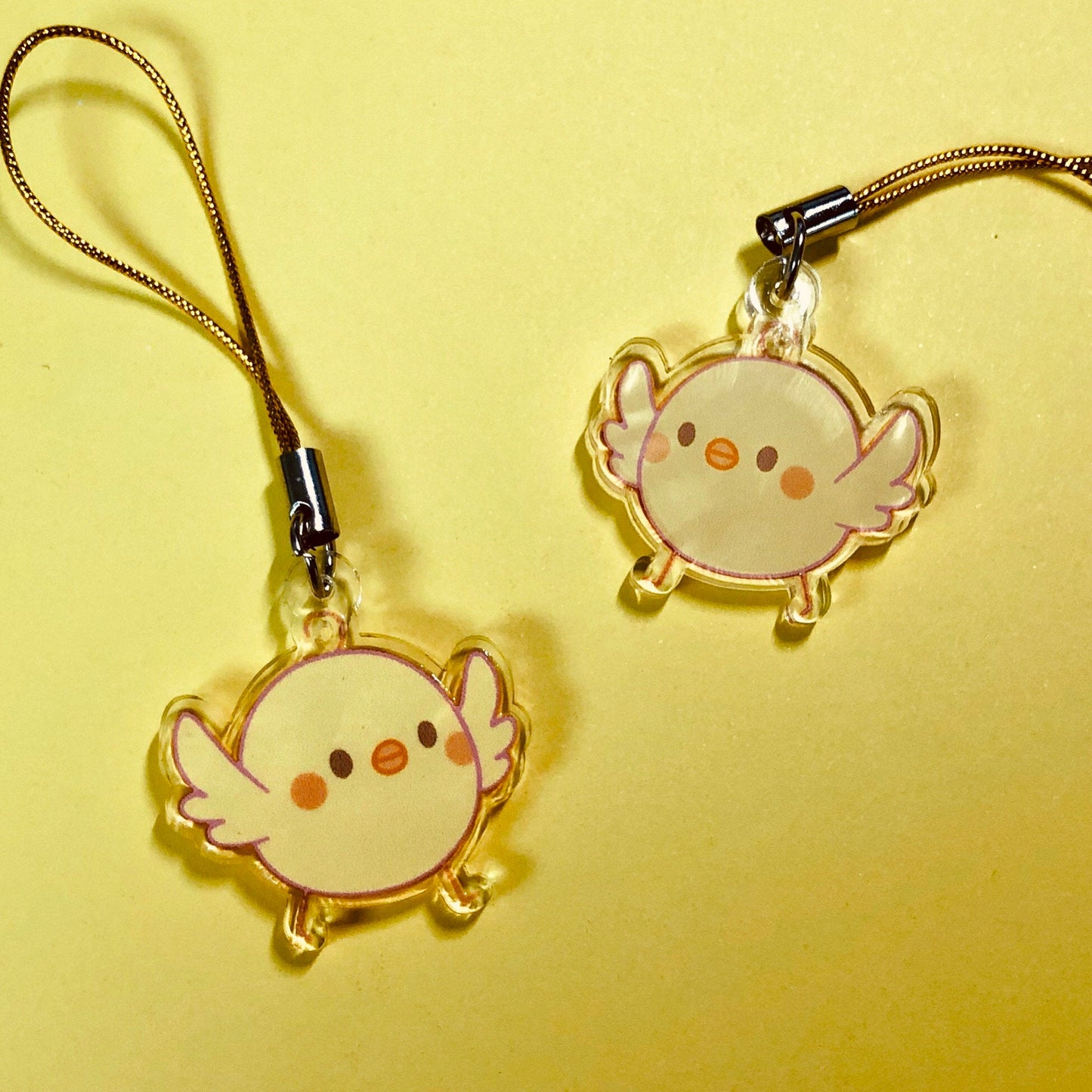 Cute Smol Chick Birb Double-Sided Clear Acrylic Charm