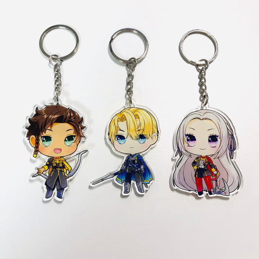 Double Sided Clear Acrylic Charms Claude Dimitri Edelgard