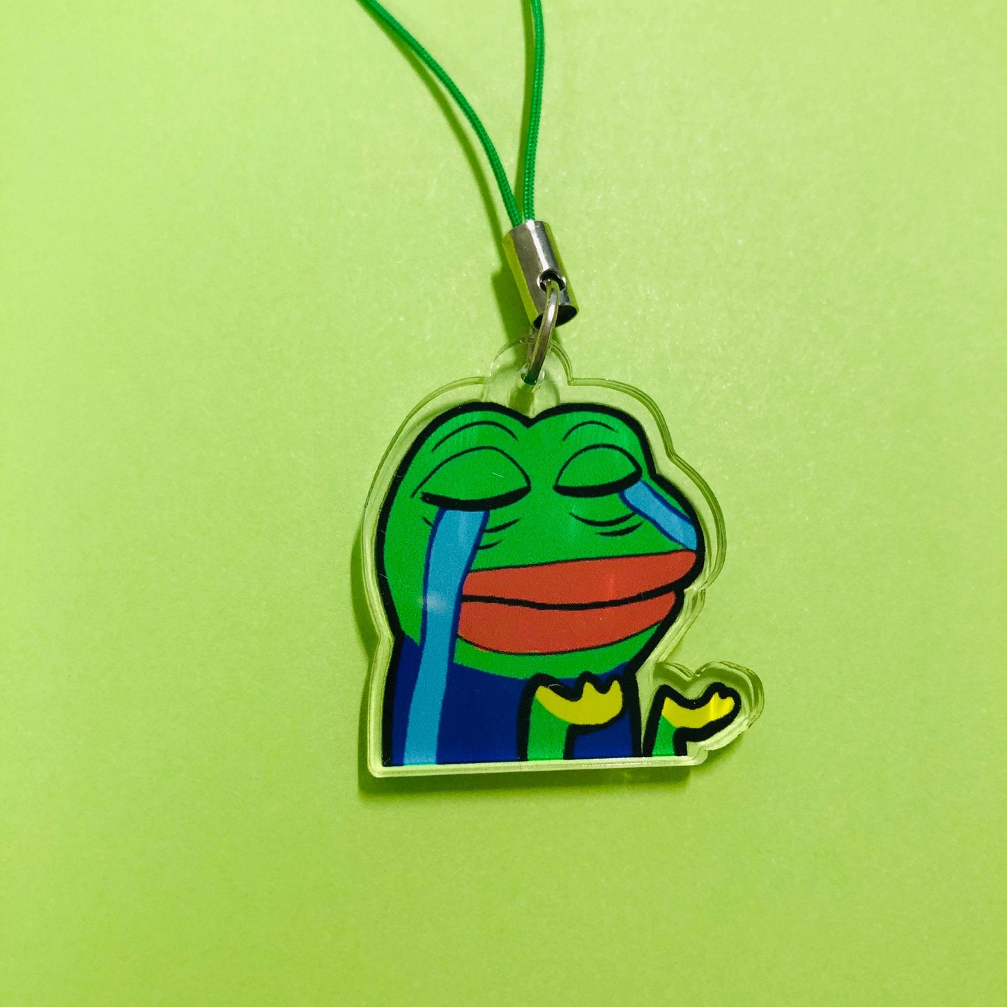 PepeHands Meme Pepe Double-Sided Clear Acrylic Charm