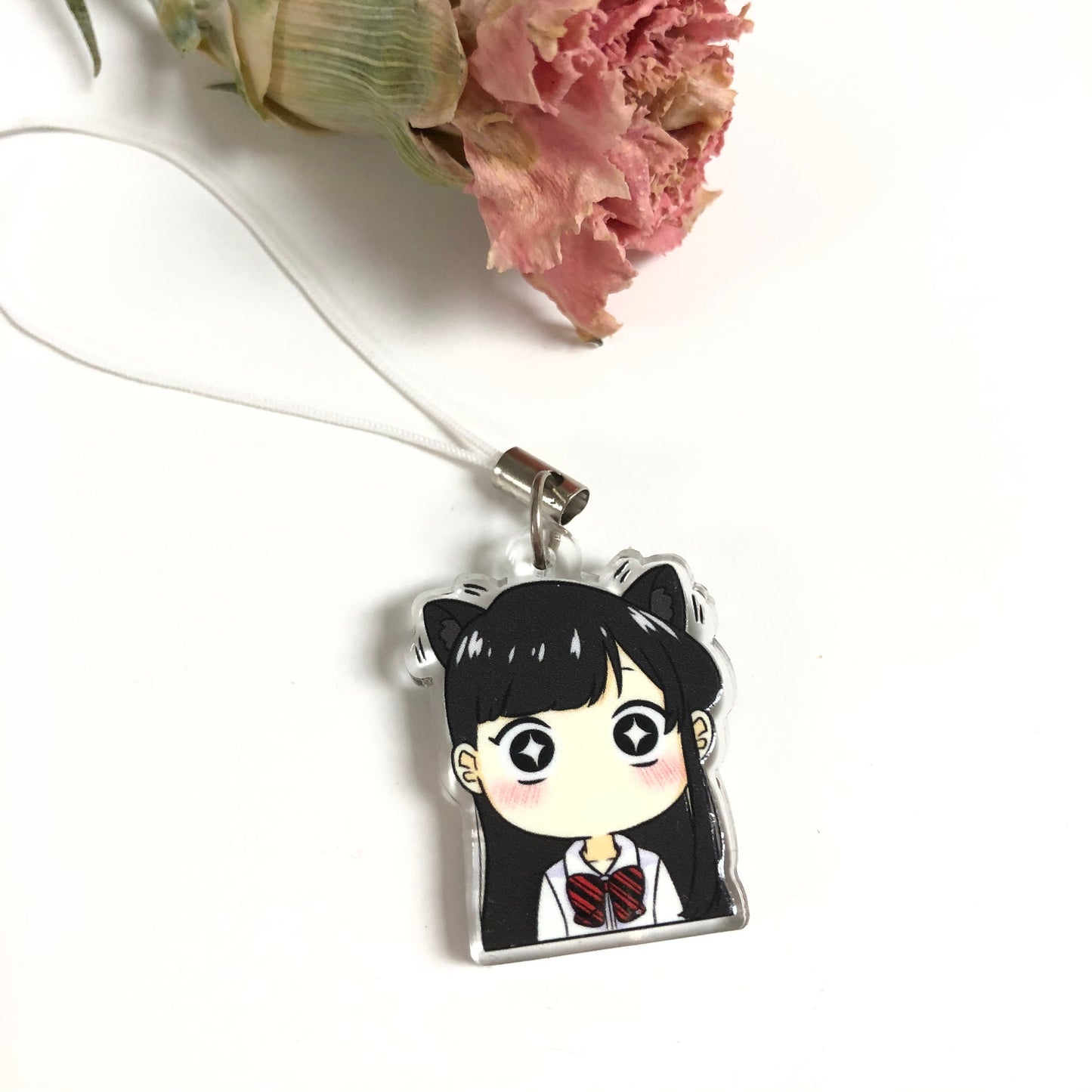 Komi-san Double-Sided Clear Acrylic Charm