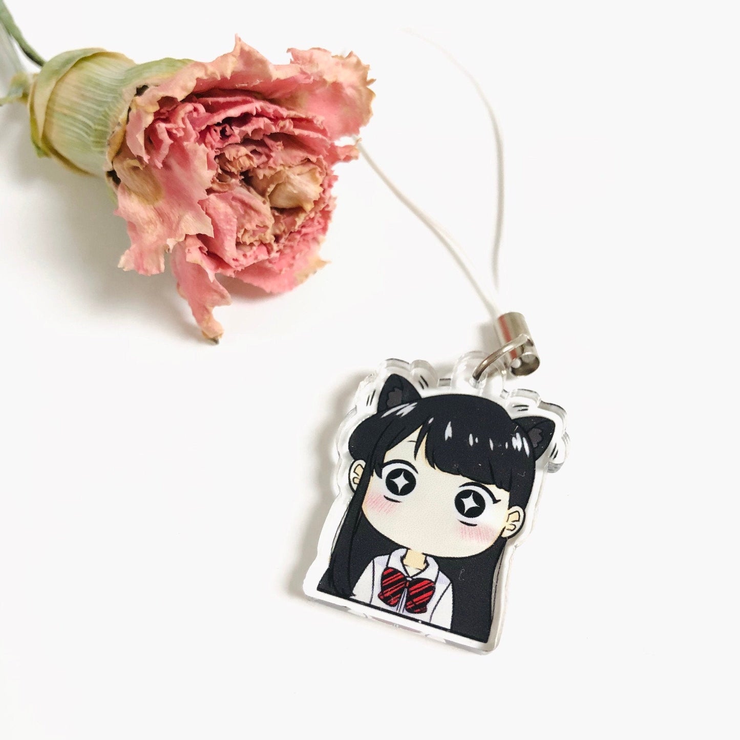 Komi-san Double-Sided Clear Acrylic Charm