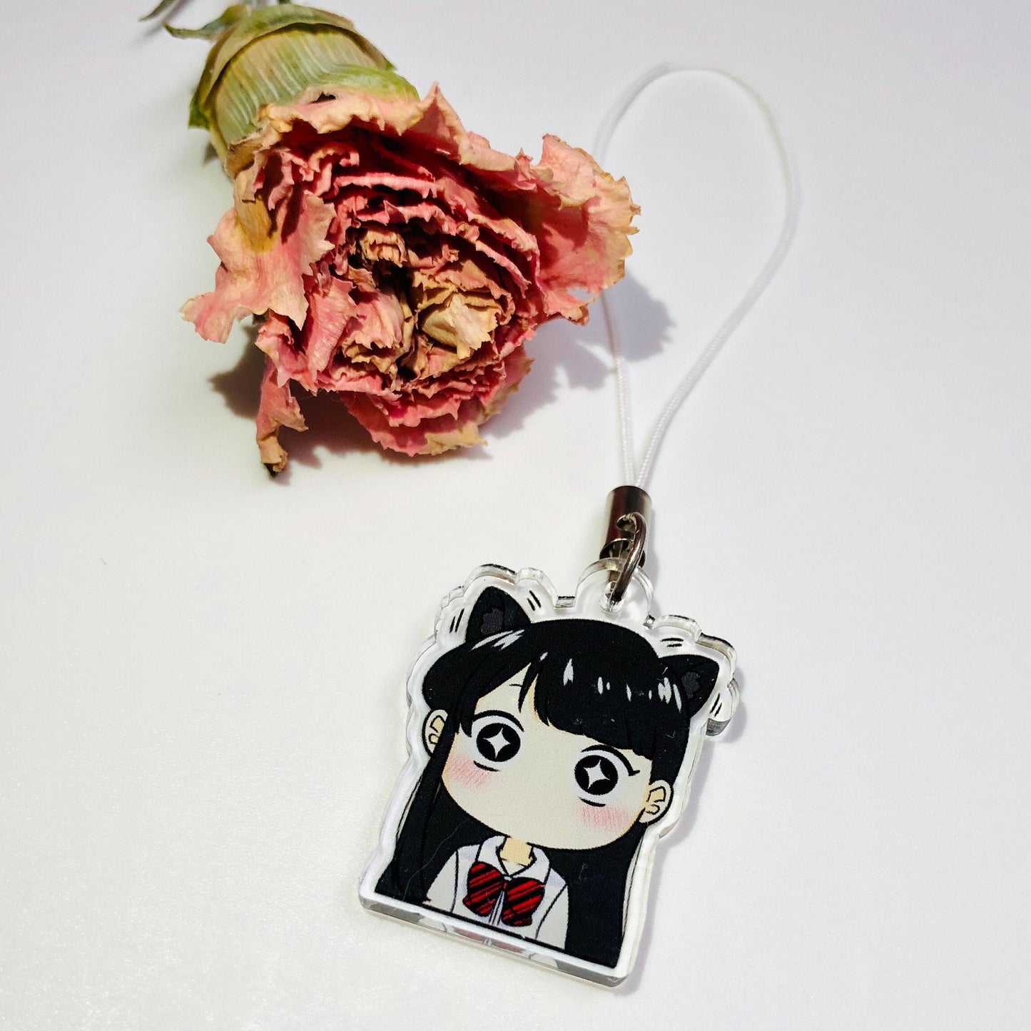 Komi-san Double-Sided Clear Acrylic Charm