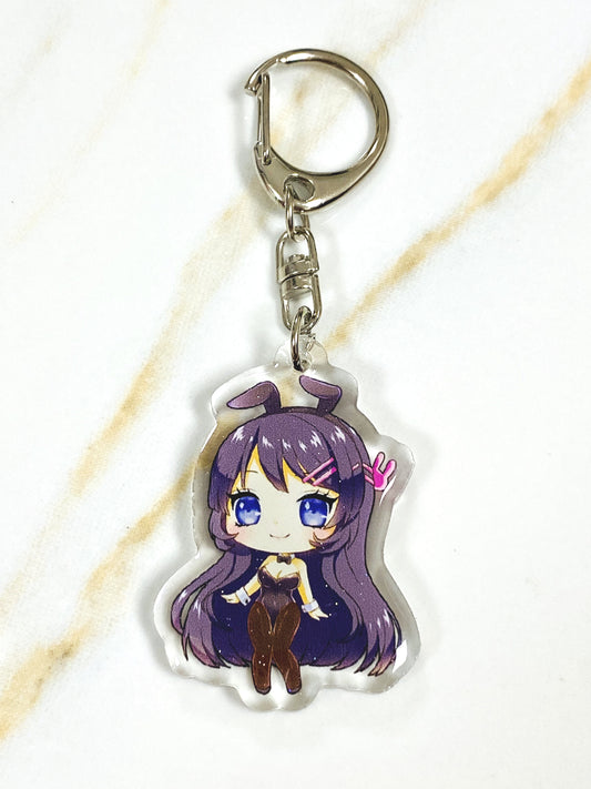 Glitter Epoxy Charm: bunny girl senpai