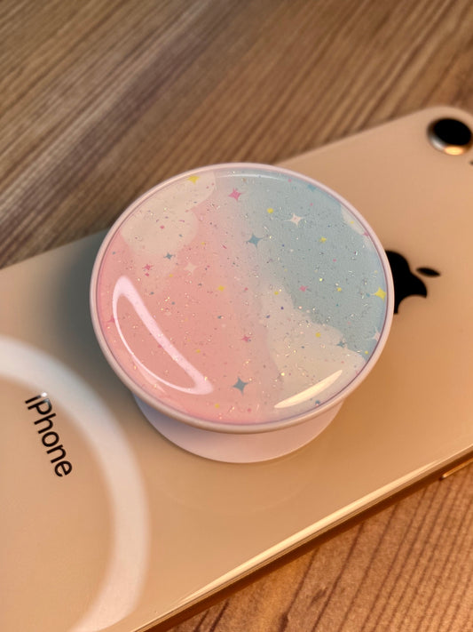 Cotton Candy Sky Phone Grip Glitter Epoxy Resin