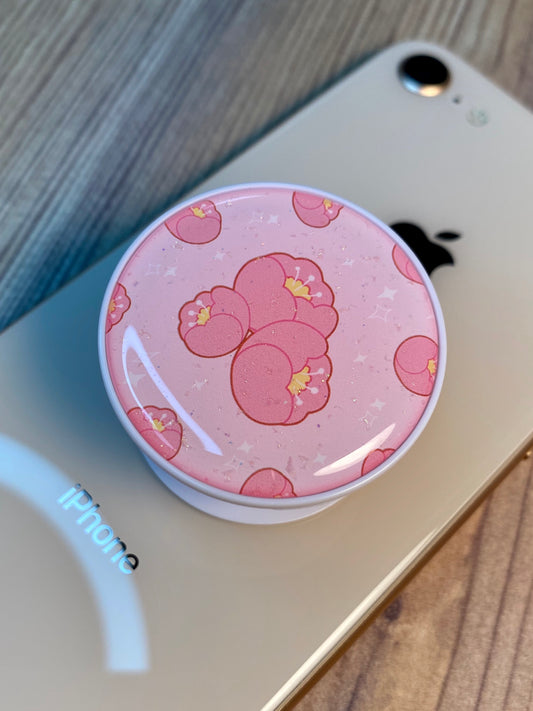 Pink Blossom Phone Grip Glitter Epoxy Resin