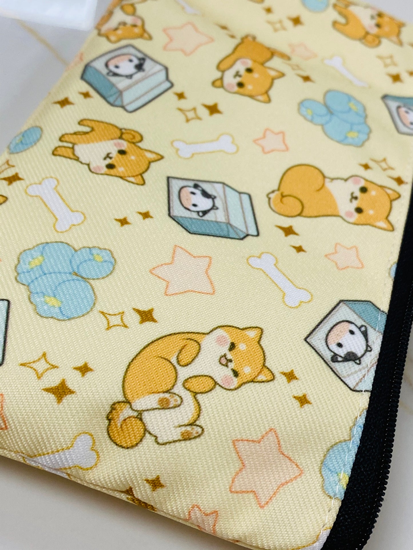 Shiba Puppy and Milk Canvas Pouch