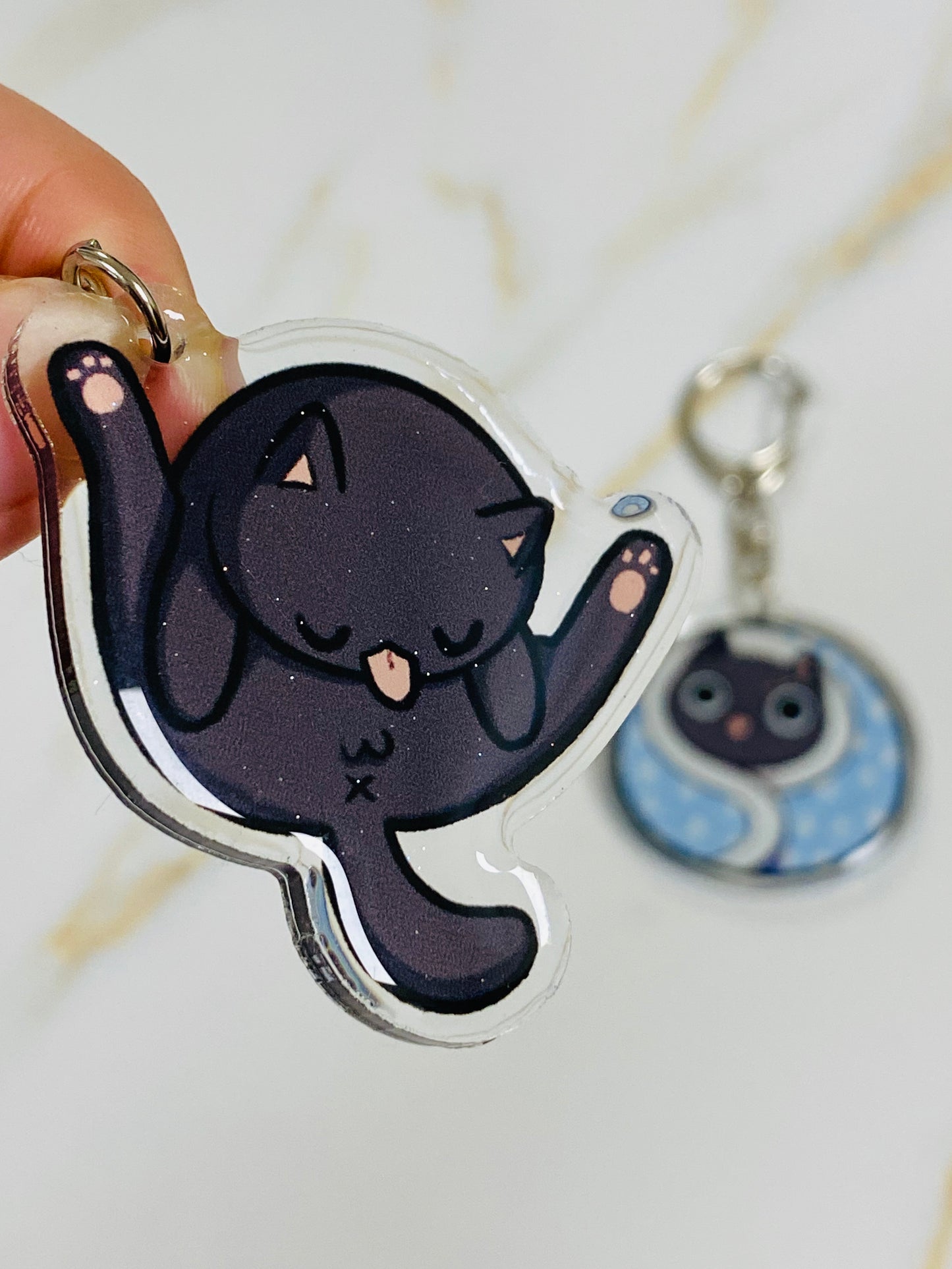 Glitter Epoxy Charms: Black Cats