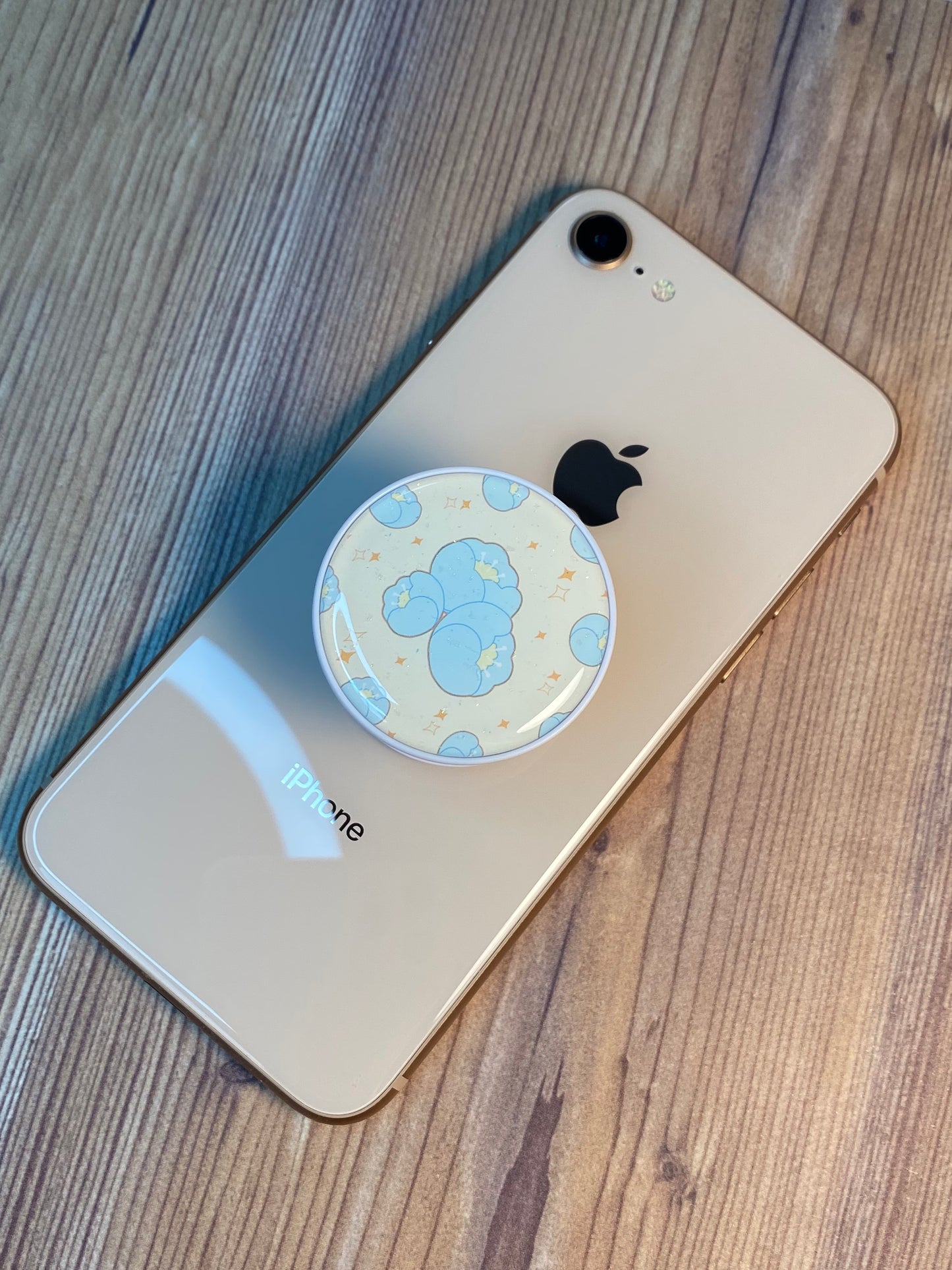 Blue Blossom Phone Grip Glitter Epoxy Resin