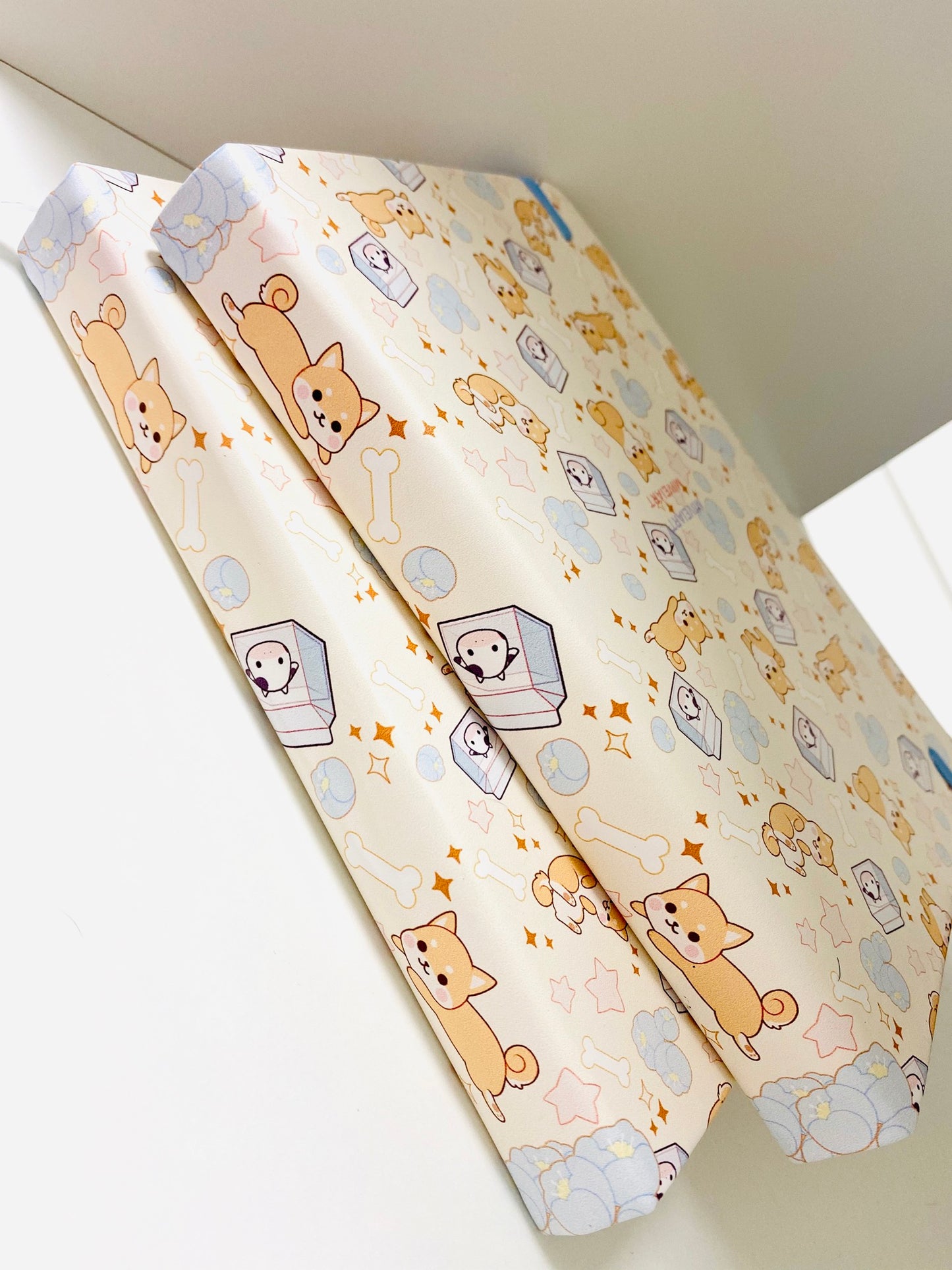 Milk and Shiba Puppies PU Faux leather Watercolor Sketchbook Blank 300gsm 40sheets/80pages Hard Cover