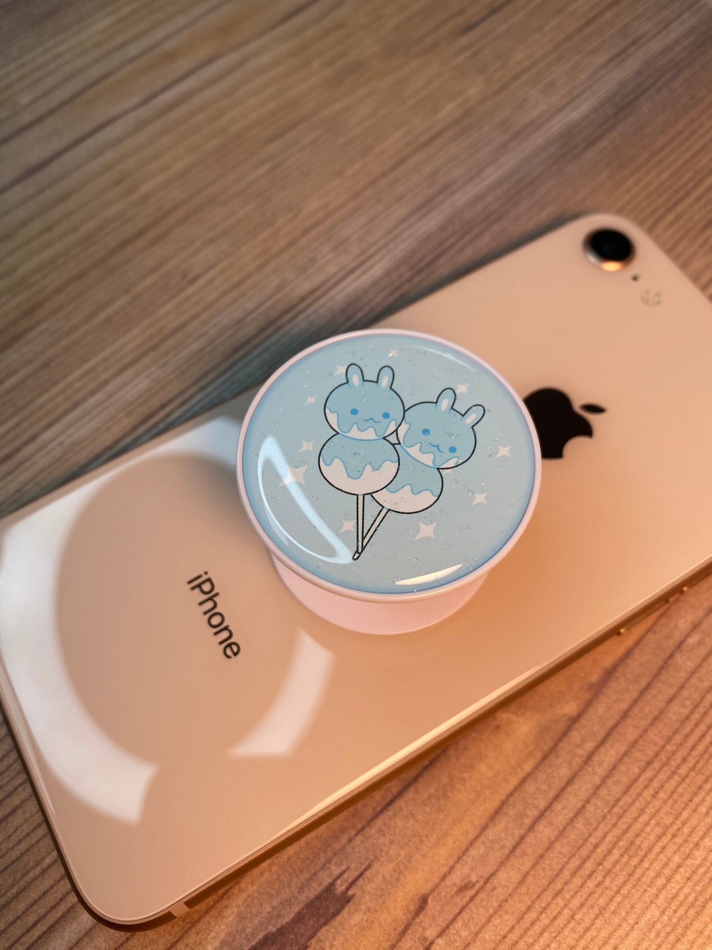 Dango Bunny Blueberry Blue Phone Grip Glitter Epoxy Resin