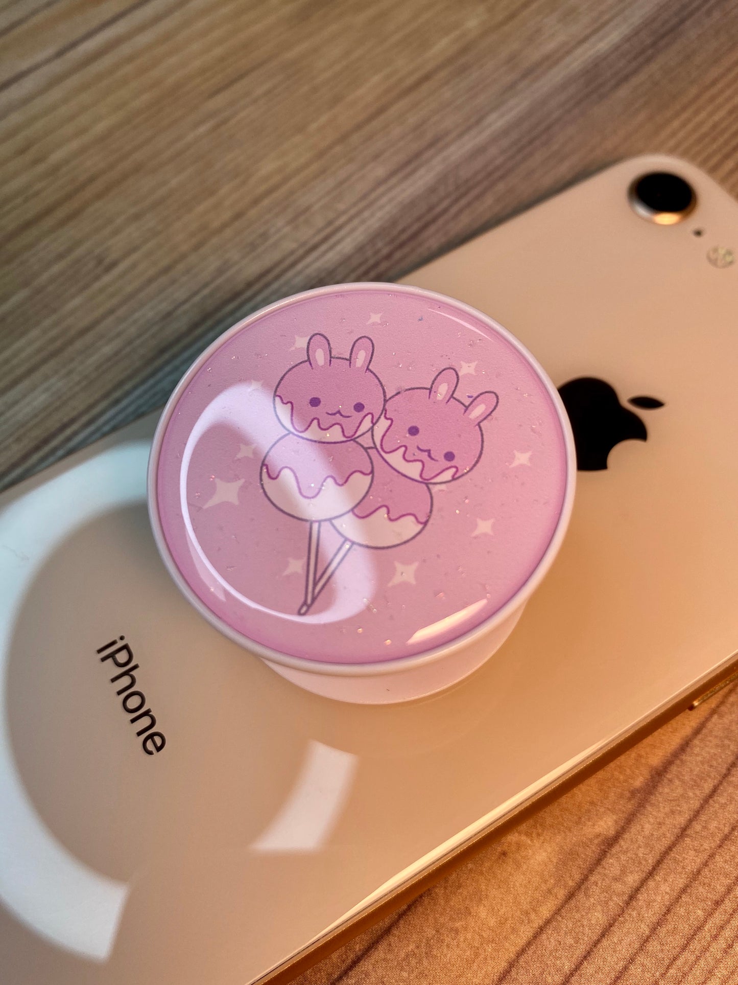 Dango Bunny Grape Purple Phone Grip Glitter Epoxy Resin