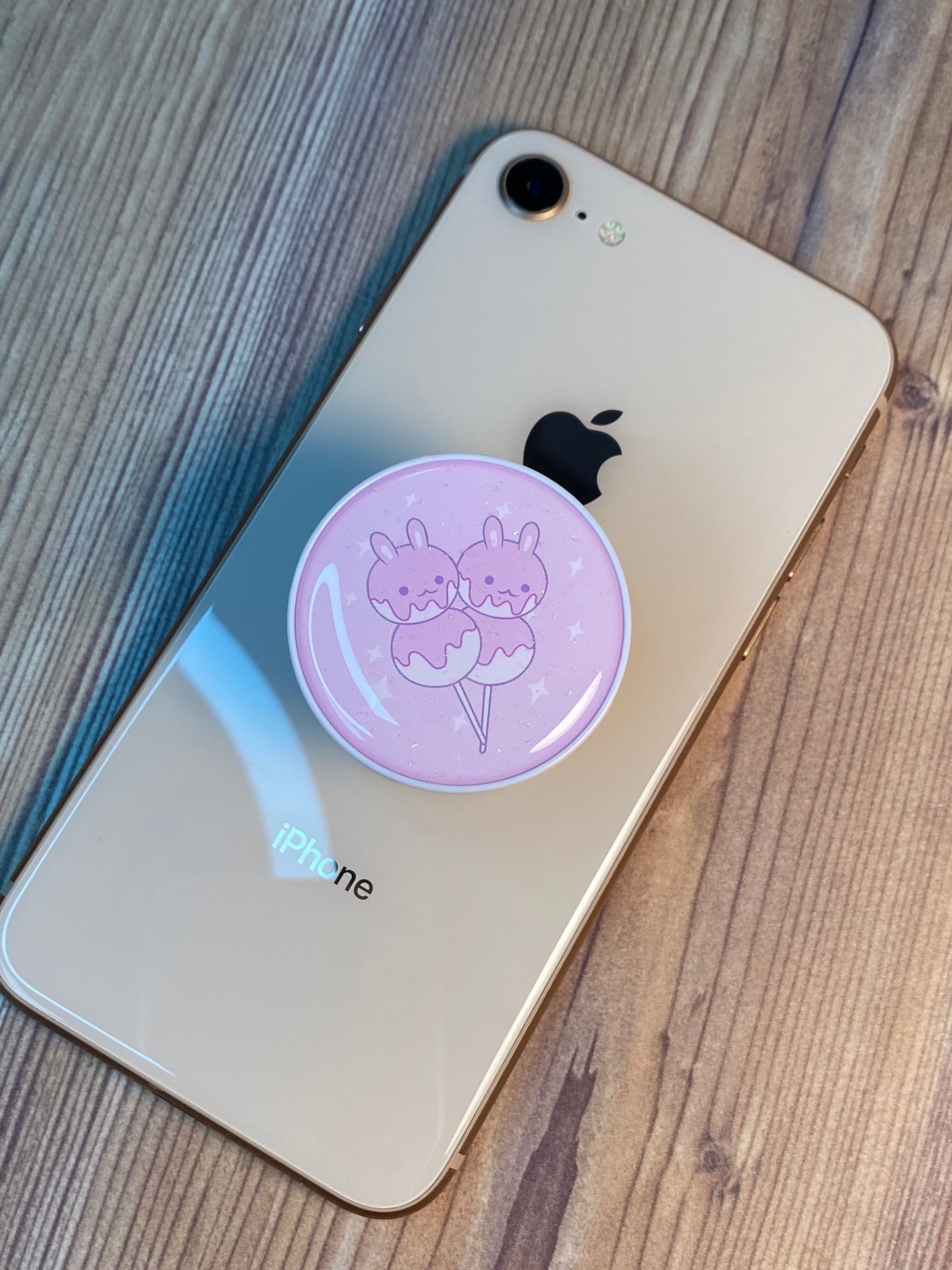 Dango Bunny Grape Purple Phone Grip Glitter Epoxy Resin