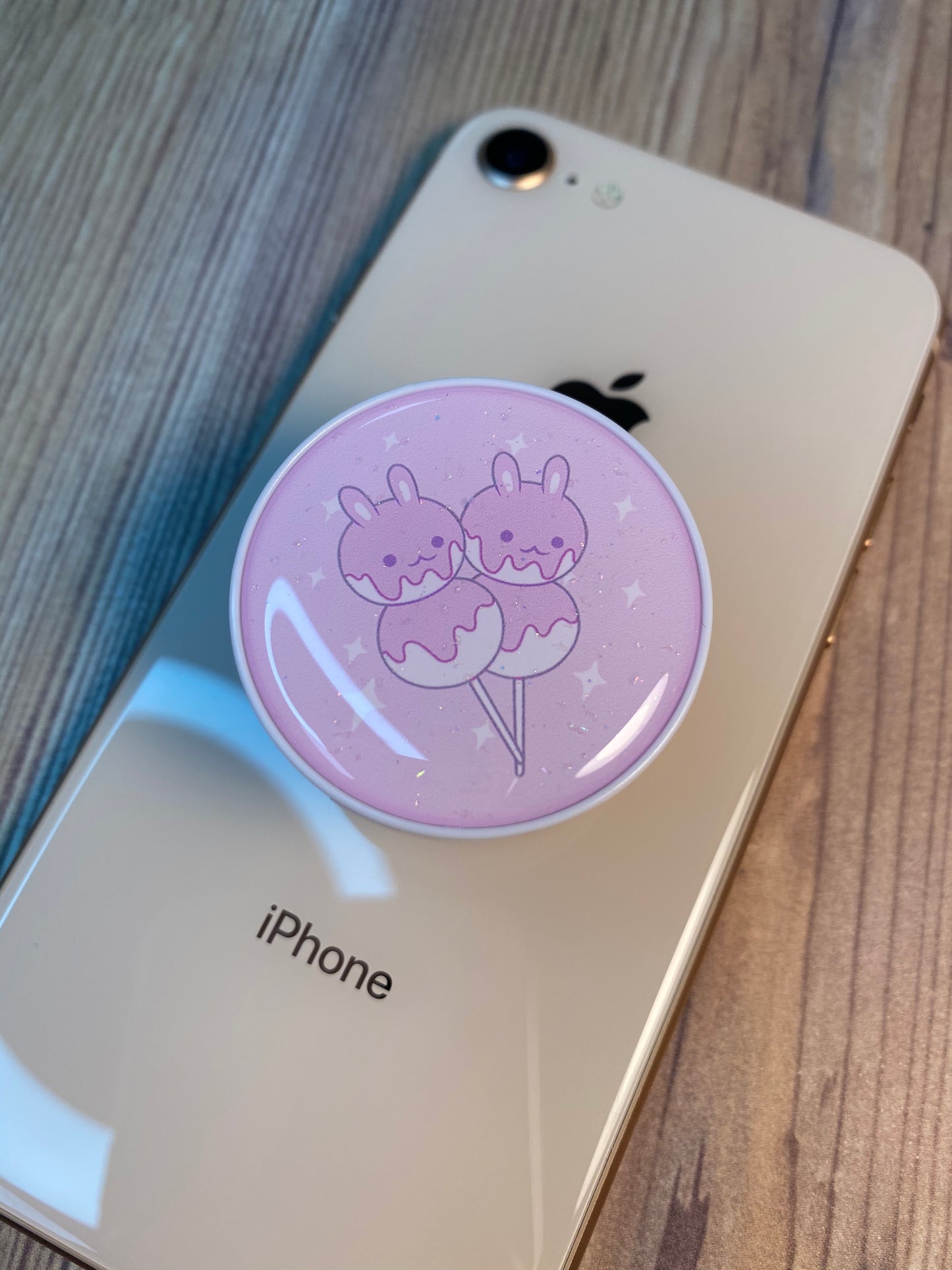 Dango Bunny Grape Purple Phone Grip Glitter Epoxy Resin
