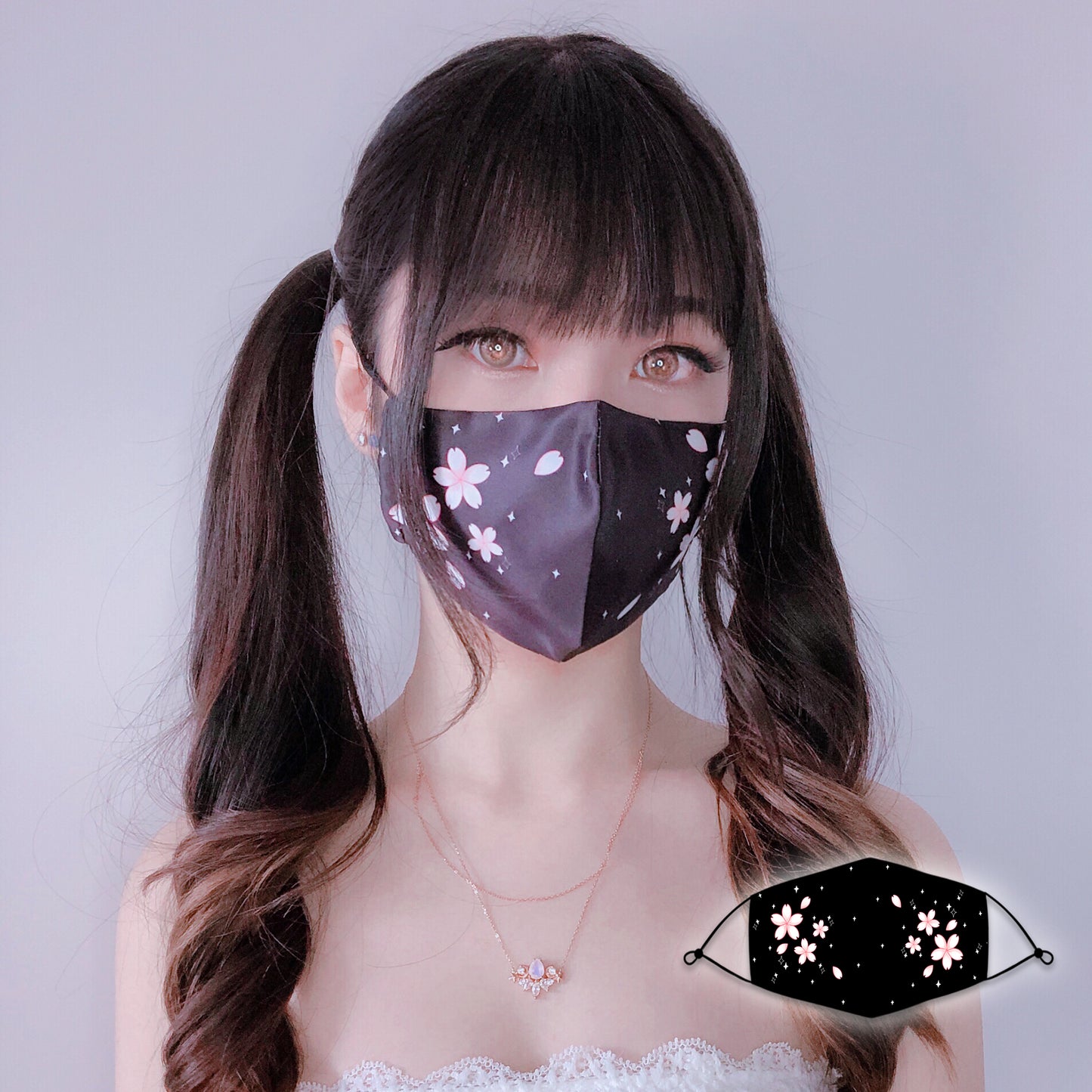 RE-USABLE Facemask Black Sakura