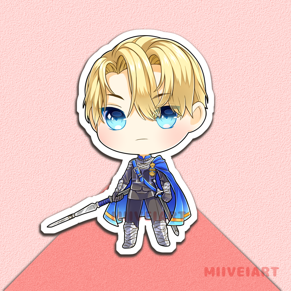 Claude Edelgard Dimitri Vinyl Sticker 3x3"