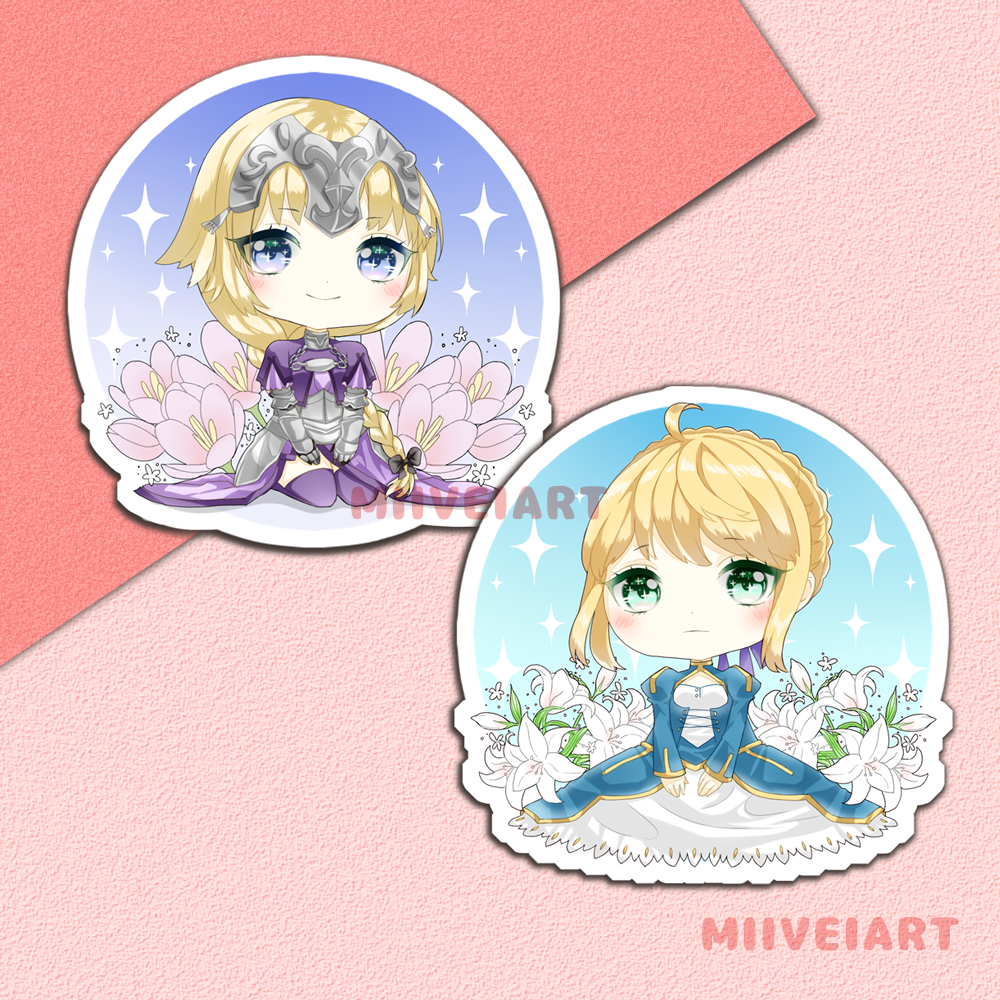 FGO Saber and Jeanne Vinyl Sticker 3x3"