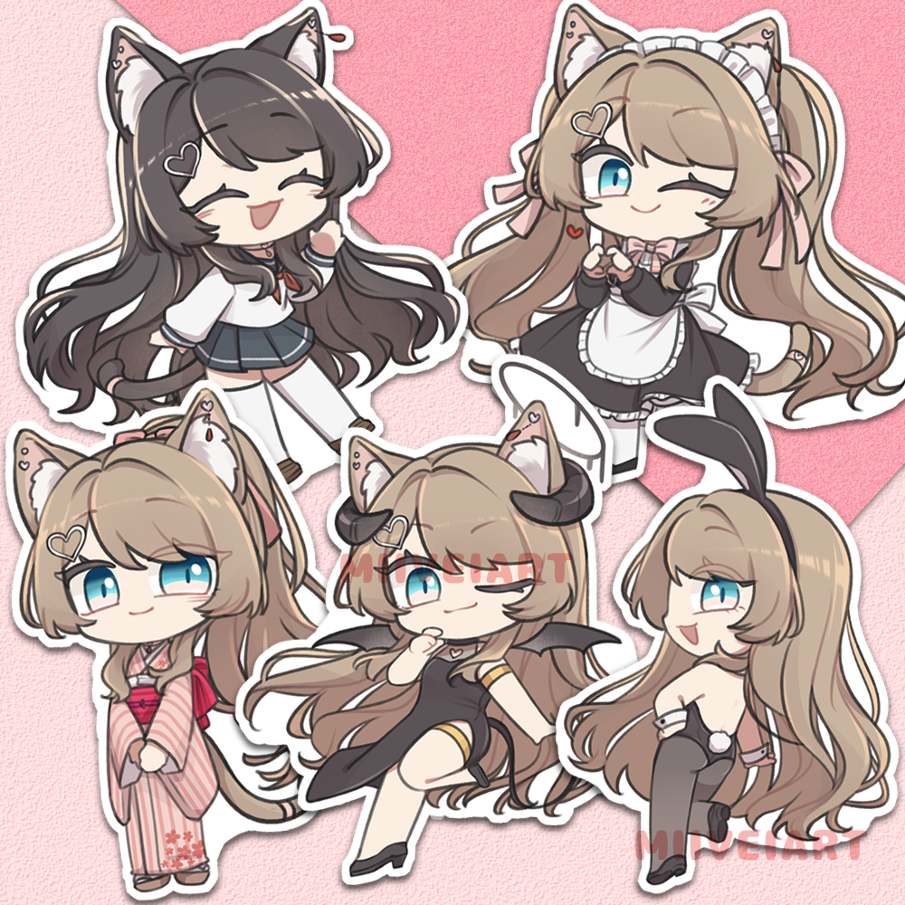 Hana1.0 Outfit of the Day Vinyl Stickers Set