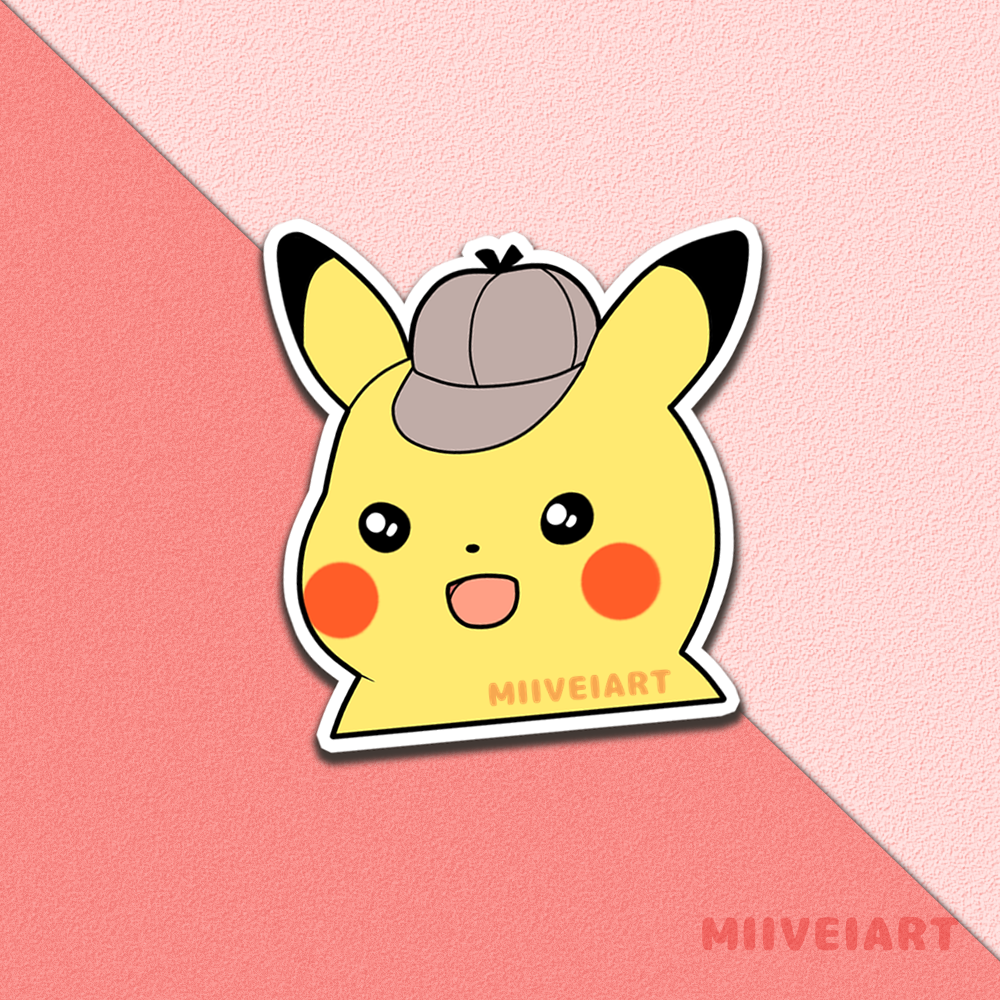 Surprised Pikachu Vinyl Sticker 3x3"