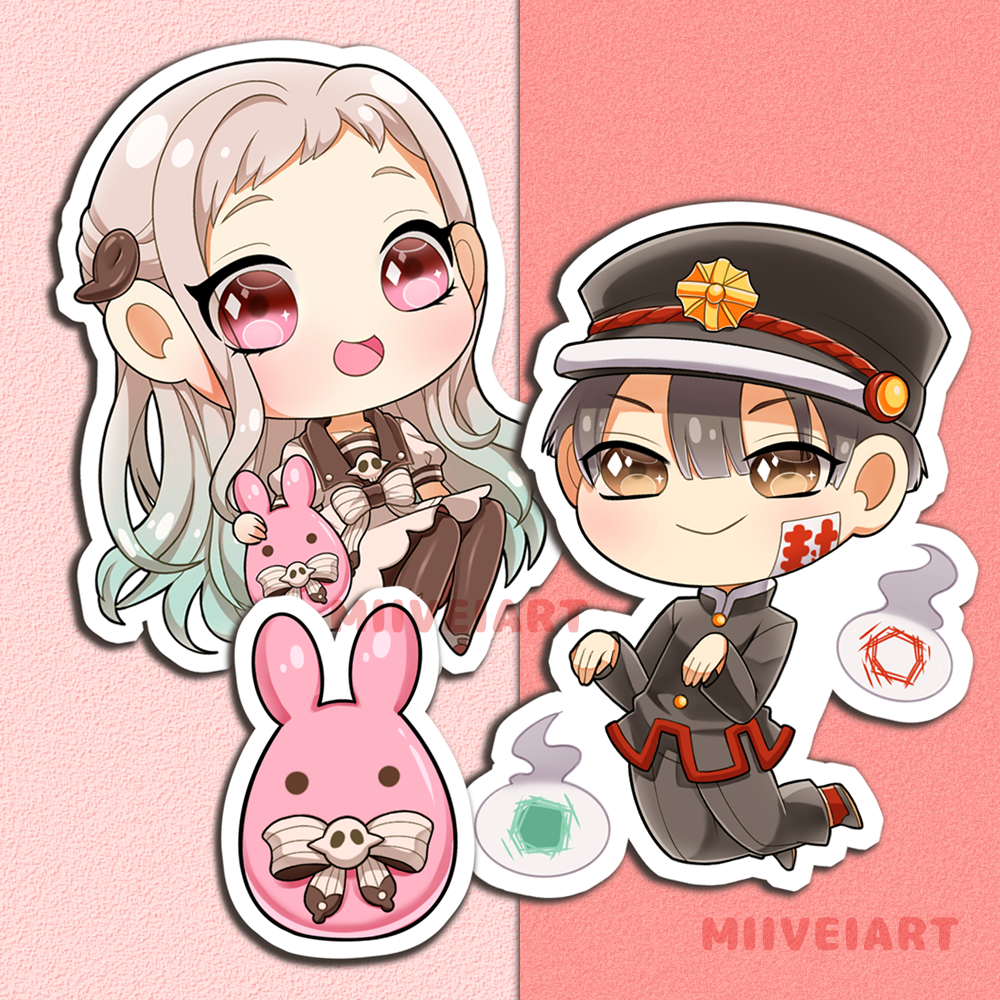 Hanako Nene and Mokke Vinyl Sticker 3x3"