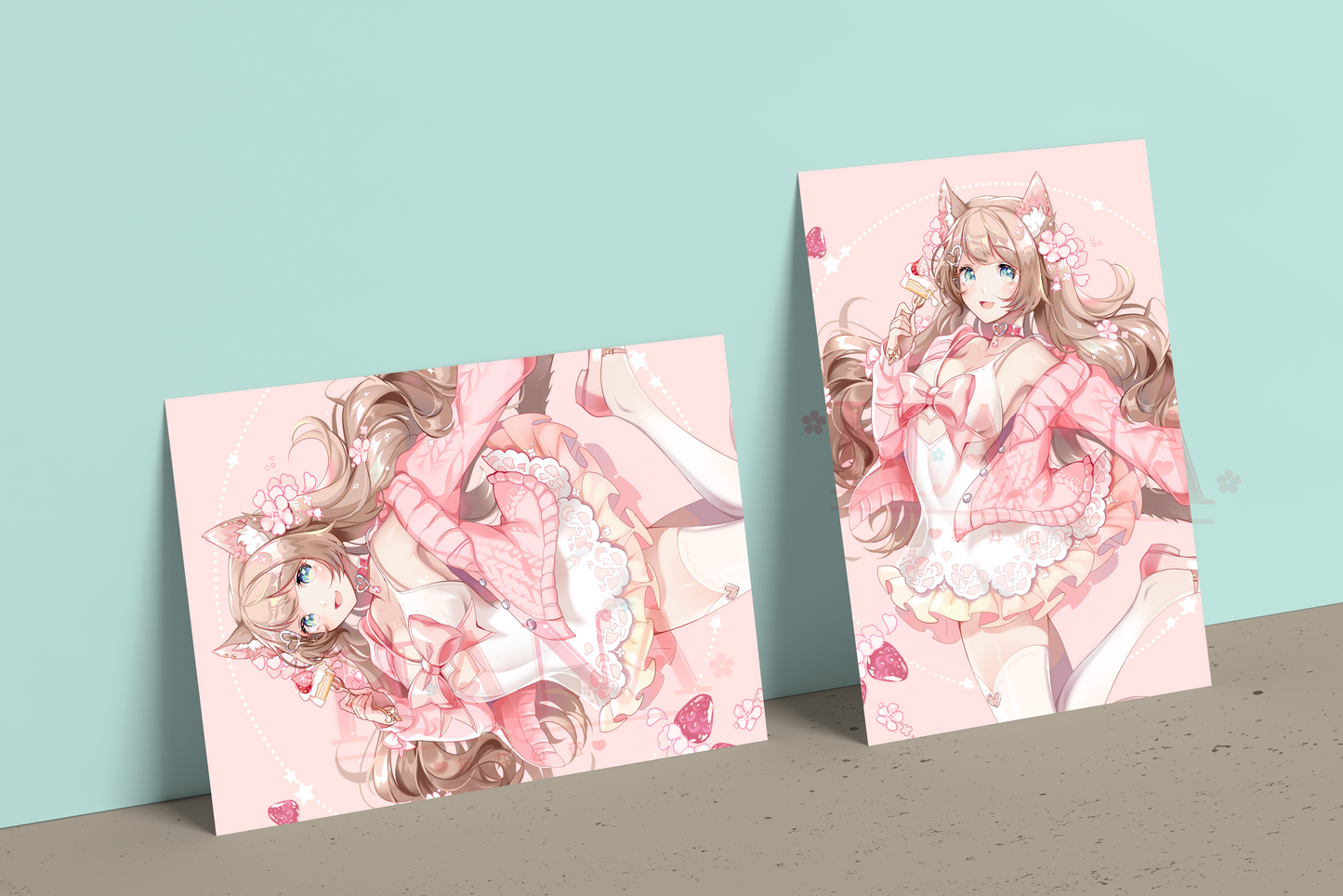 Hana1.0 Strawberry Cake Postcard Print 4x6in