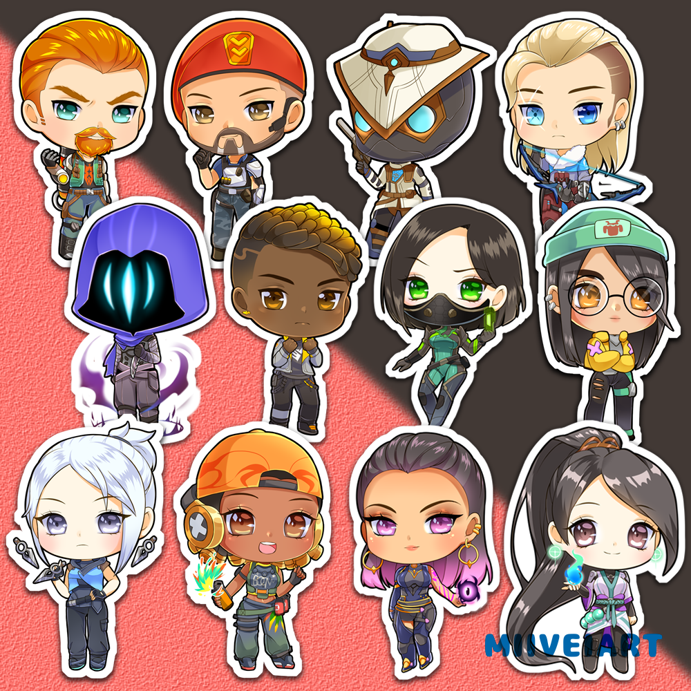 Valorant Agents Riot Vinyl Stickers Waterproof