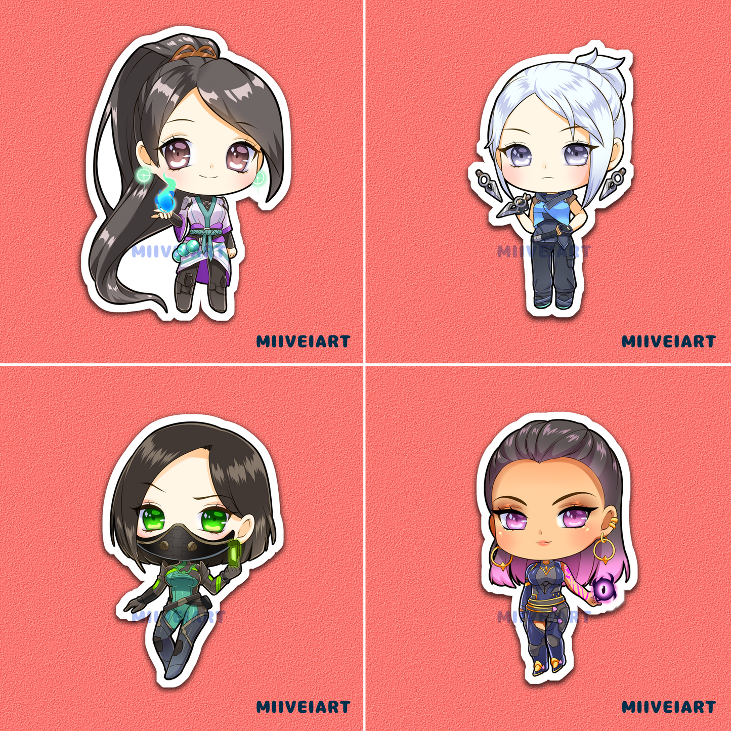 Valorant Agents Riot Vinyl Stickers Waterproof