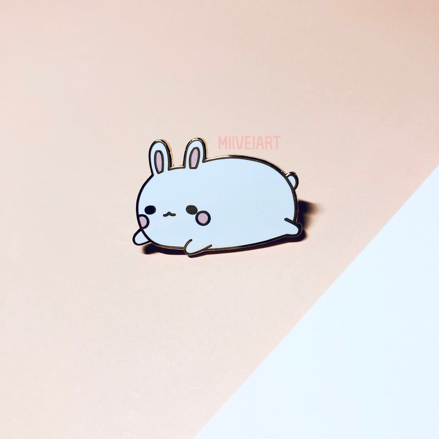 Lazy Bunny Enamel Pin 1.25"