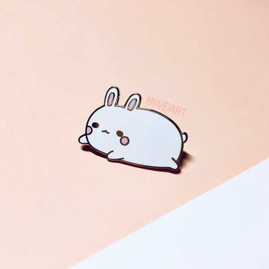 Lazy Bunny Enamel Pin 1.25"