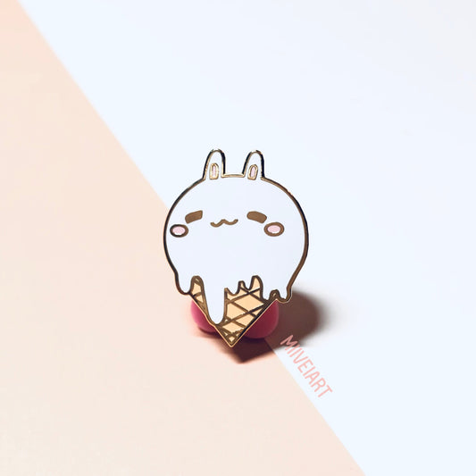 Ice Cream Bunny Enamel Pin 1.25"