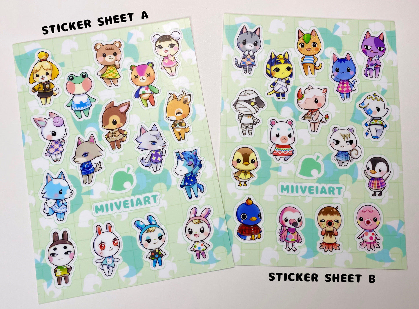 Animal Sticker Sheets Matte Vinyl Sticker Sheet Waterproof