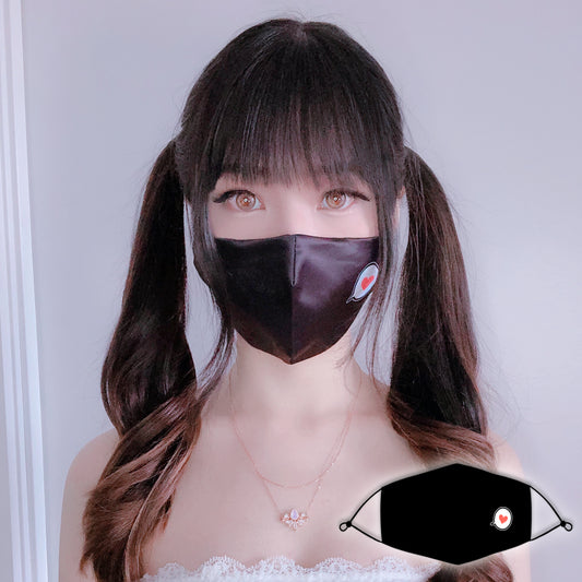 RE-USABLE Facemask Black Bubble Heart