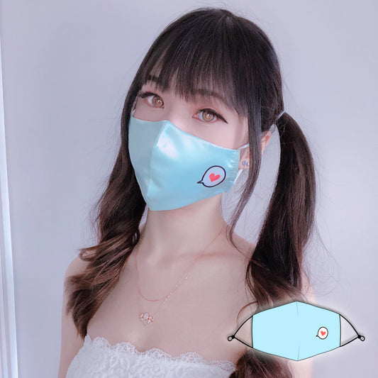 RE-USABLE Facemask Blue Bubble Heart
